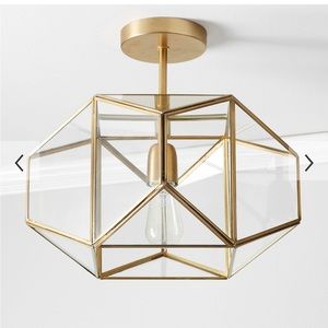 Pottery Barn Teen Geometric Brass Flushmount Light